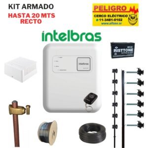 Kit Cerco Eléctrico 6 Hilos Hasta 20 Mts. forma Recta sin curvas ni desniveles listo para instalar
