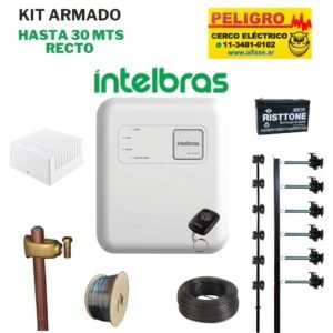 Kit Cerco Eléctrico 6 Hilos Hasta 30 Mts. forma Recta sin curvas ni desniveles listo para instalar
