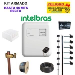 Kit Cerco Eléctrico 6 Hilos Hasta 40 Mts. forma Recta sin curvas ni desniveles listo para instalar