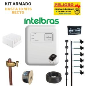 Kit Cerco Eléctrico 6 Hilos Hasta 10 Mts. forma Recta sin curvas ni desniveles listo para instalar