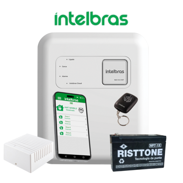 Kit Energizador Elc6012 NET Intelbras Wifi + Bateria + sirena